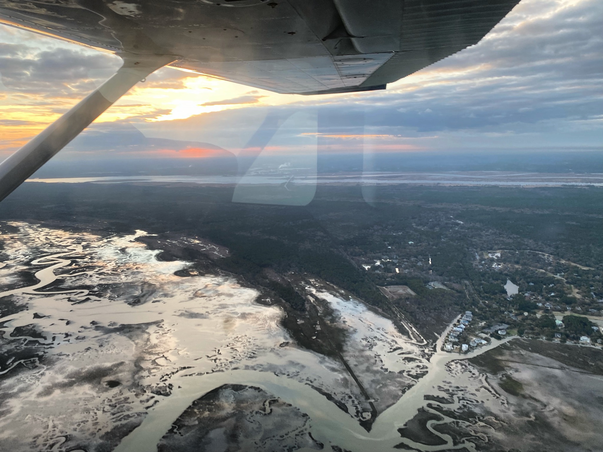 Aerial view from a private plane arriving for the SkyLinks Fly-In Golf Weekend